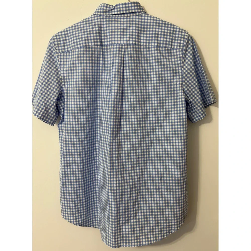 Ralph Lauren Gingham Button Down Boys‎ XL 18-20 Blue White Short Sleeve Preppy
